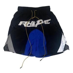 Rhude Reflective Accent Black and Blue Shorts Size Small